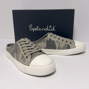 Splendid Footwear CAMO Slip On Sneakers Green Camo Print Lace Up Closure NWT